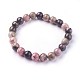 Natural Rhodonite Beads Stretch Bracelets UK-BJEW-F380-01-B16-2