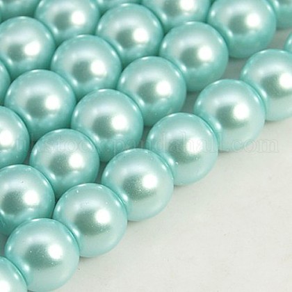 Glass Pearl Round Loose Beads For Jewelry Necklace Craft Making UK-X-HY-8D-B12-1