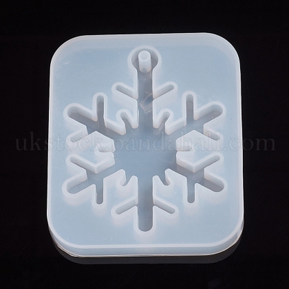 Christmas Snowflake Resin Casting Silicone Pendant Molds UK-DIY-WH0162-58-1