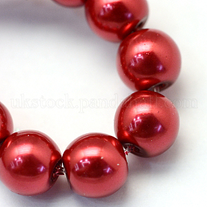 Baking Painted Pearlized Glass Pearl Round Bead Strands UK-HY-Q003-4mm-51