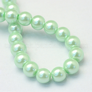 Baking Painted Pearlized Glass Pearl Round Bead Strands UK-HY-Q003-4mm-04