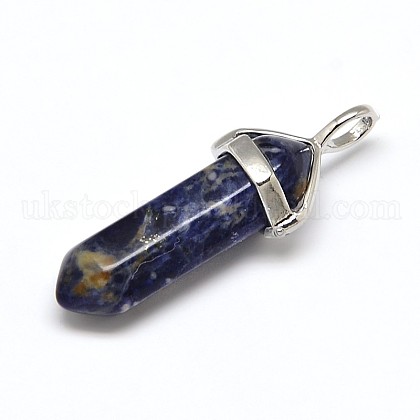 Natural Sodalite Double Terminated Pointed Pendants UK-G-J261-B10-1