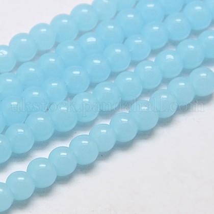 Round Imitation Jade Glass Beads Strands UK-GLAA-F031-10mm-07-1