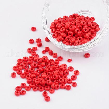 6/0 Opaque Colours Round Glass Seed Beads UK-X-SEED-A010-4mm-45-1