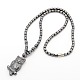 Trendy Men's Non-magnetic Synthetic Hematite Beaded Necklaces&nbsp;UK-X-NJEW-M002-13-1