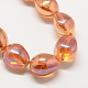 Electroplate Transparent Glass Beads Strands UK-EGLA-Q045-13x18mm-03-K-1