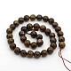 Faceted Natural Bronzite Round Bead Strands UK-G-M272-07-8mm-2