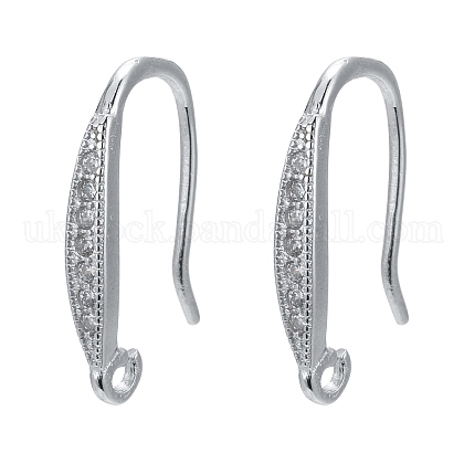 925 Sterling Silver Micro Pave Cubic Zirconia Earring Hooks UK-STER-L054-36P-1