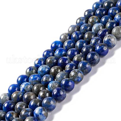 Natural Lapis Lazuli Round Beads Strands UK-G-I181-09-6mm-1