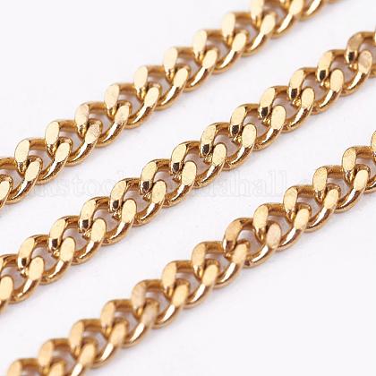 Ion Plating(IP) 304 Stainless Steel Twisted Chains Curb Chains UK-CHS-H007-39G-1