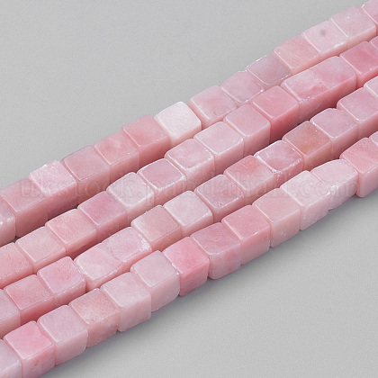 Natural Pink Opal Beads Strands UK-G-Q961-12-6x6-1