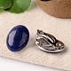 Natural Lapis Lazuli Oval Clip-on Earrings UK-EJEW-J091-01-1