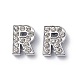 Alloy Initial Slide Charms with Grade A Rhinestones&nbsp;UK-ALRI-R032-R-FF-4