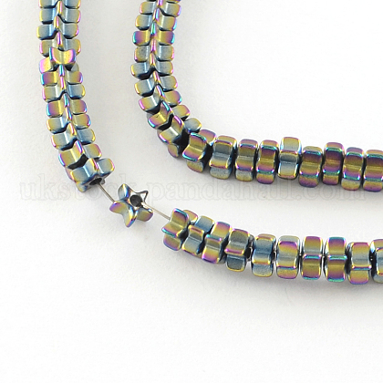 Electroplate Non-magnetic Synthetic Hematite Beads Strands UK-G-S203-25D-K-1