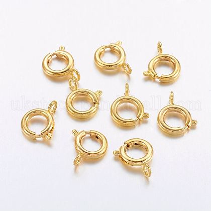 Brass Spring Ring Clasps UK-KK-H420-G-1