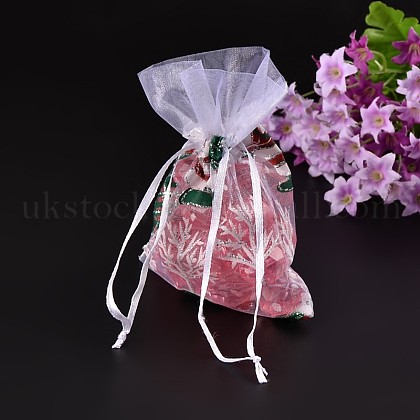 Christmas White Color Organza Bags UK-X-OP089-1