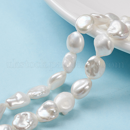 Natural Baroque Pearl Keshi Pearl Beads Strands UK-PEAR-K004-31-1