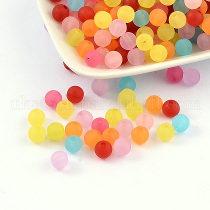 Transparent Acrylic Ball Beads UK-FACR-R021-8mm-M-1