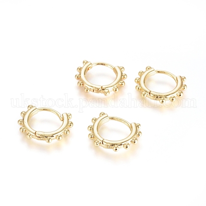 Brass Huggie Hoop Earrings UK-EJEW-G275-03G-1