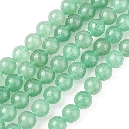 Natural Green Aventurine Beads Strands UK-G-G099-8mm-17-1