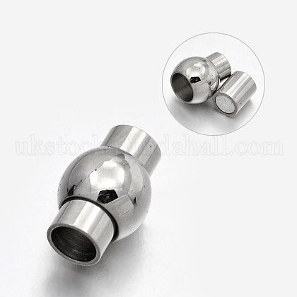 Round 304 Stainless Steel Glazed Surface Magnetic Clasps UK-STAS-N065-85-1