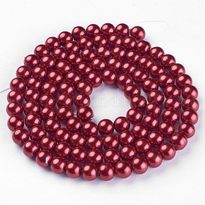 Glass Pearl Beads Strands UK-HY-8D-B73-1