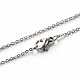 Classic Plain 304 Stainless Steel Mens Womens Cable Chain Necklaces UK-STAS-M174-025P-1