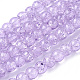 Spray Painted Crackle Glass Beads Strands UK-CCG-Q002-6mm-04-K-1