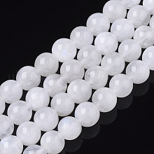 Natural Rainbow Moonstone Beads Strands, Round, 6mm, Hole: 0.6mm, about 70~76pcs/strand, 15.55''(39.5cm)