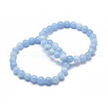Natural & Dyed White Jade Bead Stretch Bracelets
