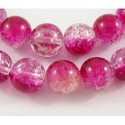 Crackle Glass Beads Strands UK-GGC12MM021-K-1