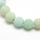 Natural Frosted Flower Amazonite Round Bead Strands UK-G-M064-6mm-07-2