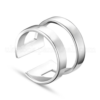 SHEGRACE Simple Fashion 925 Sterling Silver Cuff Rings UK-JR154A-1