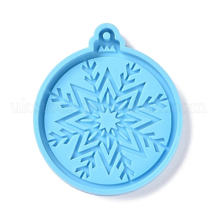 Christmas Ball with Snowflake Pendant Silicone Molds UK-DIY-K051-20-1