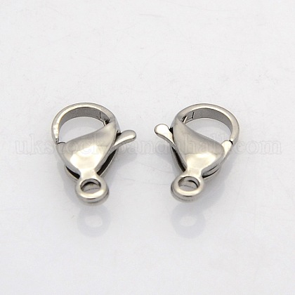 304 Stainless Steel Lobster Claw Clasps UK-STAS-N016-02-C-1