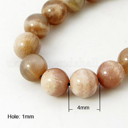 Natural Sunstone Beads Strands UK-G-G099-4MM-14-K-1