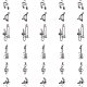 Sets of Musical Instruments Tibetan Style Alloy Pendants UK-TIBEP-PH0004-17AS-1