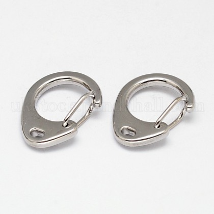Oval 304 Stainless Steel Keychain Clasp Findings UK-STAS-D070-03-1