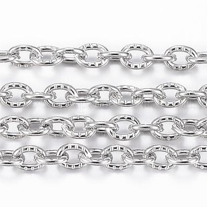 304 Stainless Steel Textured Cable Chains UK-CHS-H012-01P-1