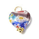 Heart Handmade Millefiori Lampwork Beads Pendant UK-PALLOY-JF00907-2