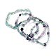 Natural Fluorite Bead Stretch Bracelets UK-BJEW-K213-21-1