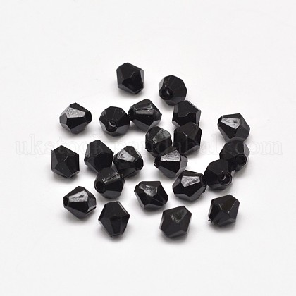 Faceted Bicone Acrylic Beads UK-MACR-D285-6mm-K-1