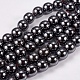 Non-Magnetic Synthetic Hematite Beads Strands UK-G-H1624-8mm-1-1