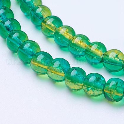 Spray Painted Crackle Glass Beads Strands UK-CCG-Q002-4mm-07-1