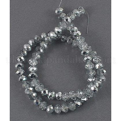 Electroplate Glass Beads Strands UK-EGLA-R335-2-K-1