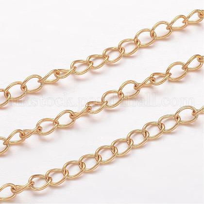Ion Plating(IP) 304 Stainless Steel Curb Chains UK-CHS-K004-11G-0.6mm-1