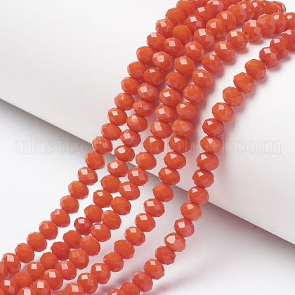 Opaque Solid Color Glass Beads Strands UK-EGLA-A034-P6mm-D03-1