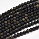 Frosted Natural Golden Sheen Obsidian Round Bead Strands UK-G-F266-04-6mm-1
