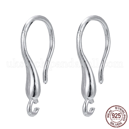Rhodium Plated 925 Sterling Silver Earring Hooks UK-STER-K168-101P-1