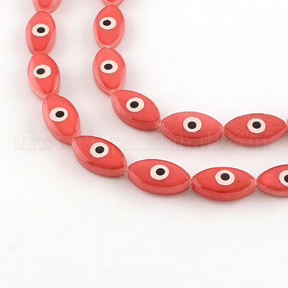 Evil Eye Freshwater Shell Beads Strands UK-SHEL-F001-36A-K-1